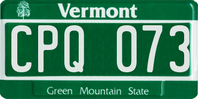 VT license plate CPQ073