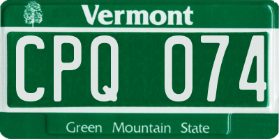 VT license plate CPQ074