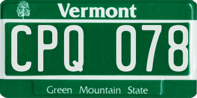 VT license plate CPQ078