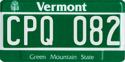 VT license plate CPQ082