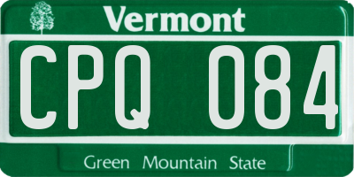 VT license plate CPQ084