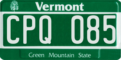 VT license plate CPQ085