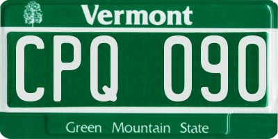 VT license plate CPQ090