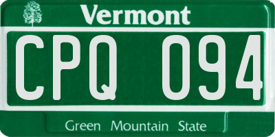 VT license plate CPQ094