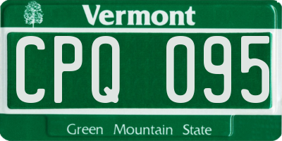 VT license plate CPQ095
