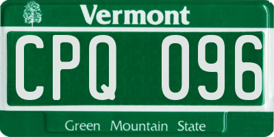 VT license plate CPQ096