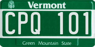 VT license plate CPQ101