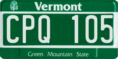 VT license plate CPQ105