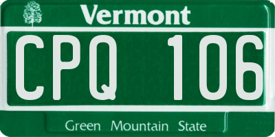 VT license plate CPQ106