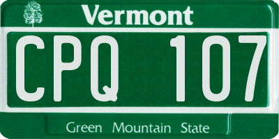 VT license plate CPQ107