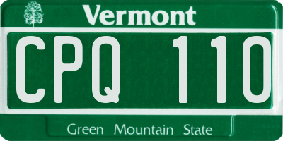 VT license plate CPQ110