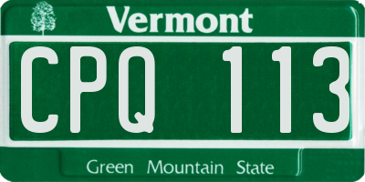 VT license plate CPQ113
