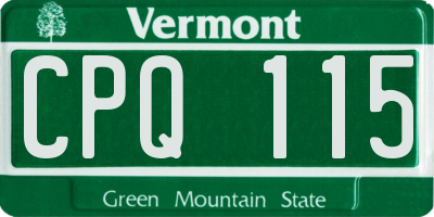 VT license plate CPQ115