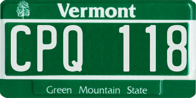 VT license plate CPQ118