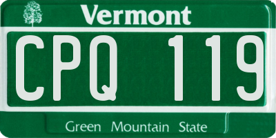 VT license plate CPQ119