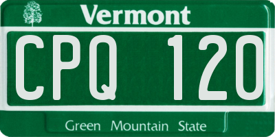 VT license plate CPQ120