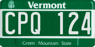 VT license plate CPQ124