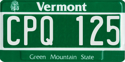 VT license plate CPQ125
