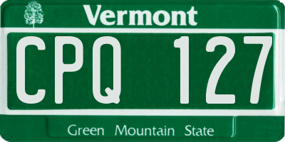 VT license plate CPQ127