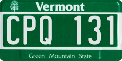 VT license plate CPQ131