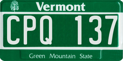 VT license plate CPQ137
