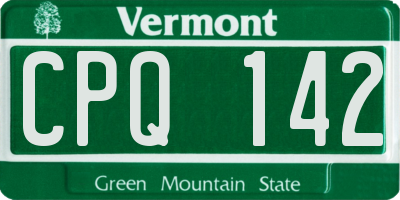 VT license plate CPQ142