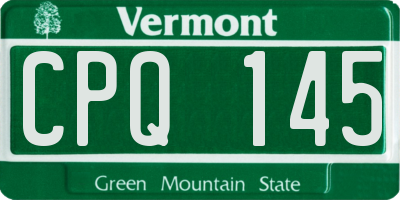 VT license plate CPQ145