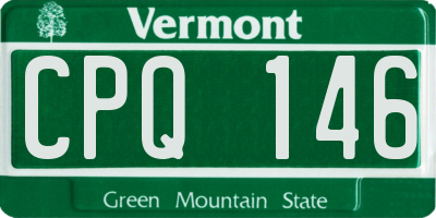 VT license plate CPQ146