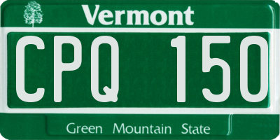 VT license plate CPQ150