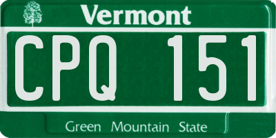 VT license plate CPQ151