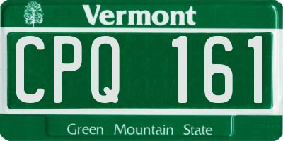 VT license plate CPQ161