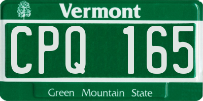 VT license plate CPQ165