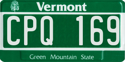VT license plate CPQ169