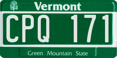 VT license plate CPQ171