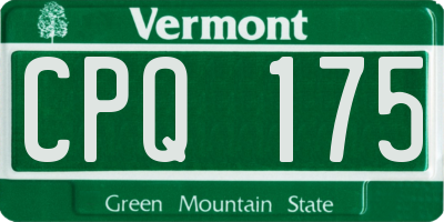 VT license plate CPQ175