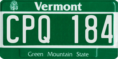 VT license plate CPQ184