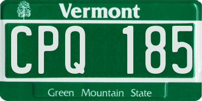 VT license plate CPQ185
