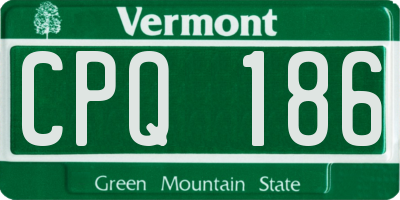 VT license plate CPQ186