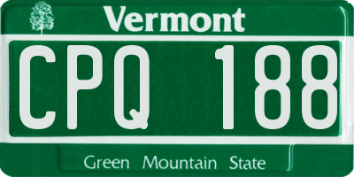 VT license plate CPQ188