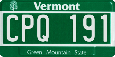 VT license plate CPQ191