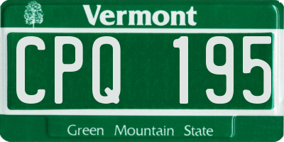 VT license plate CPQ195