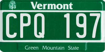 VT license plate CPQ197