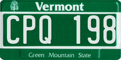 VT license plate CPQ198