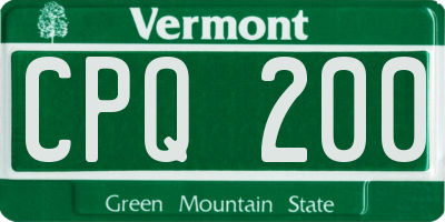 VT license plate CPQ200