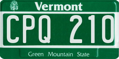 VT license plate CPQ210
