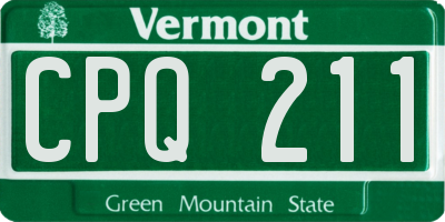 VT license plate CPQ211