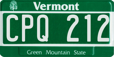 VT license plate CPQ212