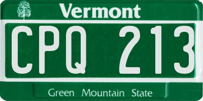 VT license plate CPQ213