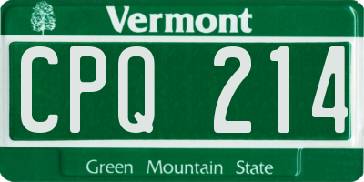 VT license plate CPQ214