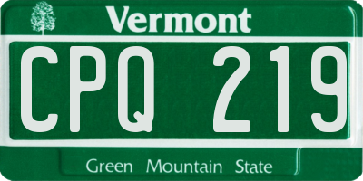 VT license plate CPQ219